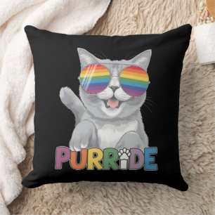 Purride Cat Sonnenbrille Gay Pride Regenbogen LGBT Kissen