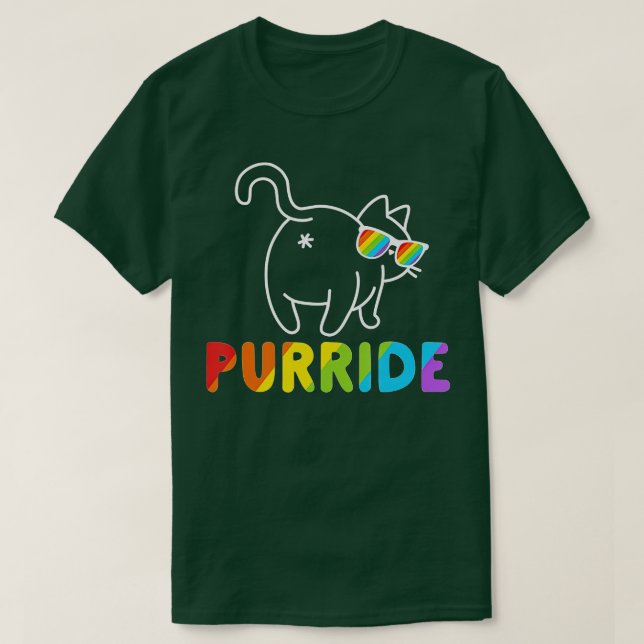 Purride Funny Cat Gay LGB Pride Women Männer T-Shirt (Design vorne)