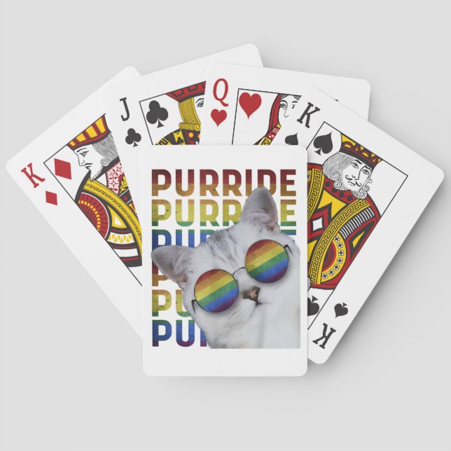 Purride Gay Pride T-Shirt für Frauen LGBT Rainbow  Spielkarten (Rückseite)