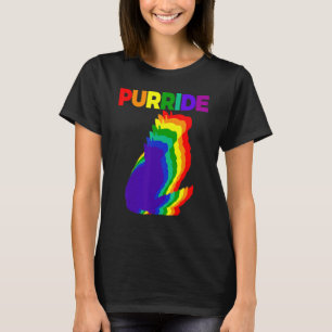 Purride Katze Regenbogenfarbe Katze Kätzchen T-Shirt