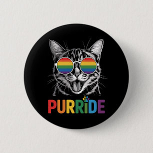 Purride Katze Schwul Lesbisch Regenbogen LGBTQ Ver Button