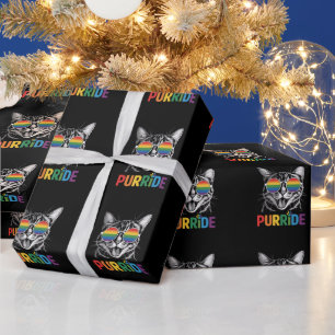Purride Katze Schwul Lesbisch Regenbogen LGBTQ Ver Geschenkpapier