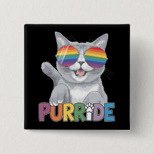 Purride Katze Sonnenbrille Gay Pride Regenbogen LG Button