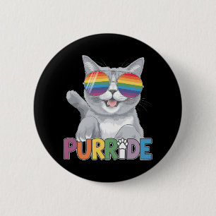 Purride Katzen-Sonnenbrille Gay Pride Regenbogen L Button