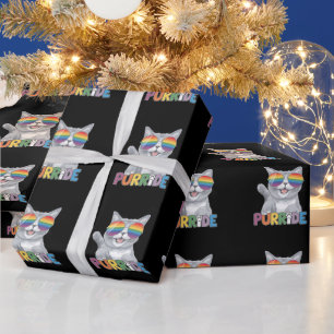 Purride Katzen-Sonnenbrille Gay Pride Regenbogen L Geschenkpapier