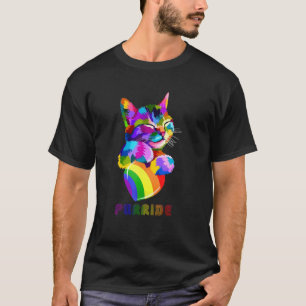 Purride Katzenliebhaber Stolz Bunt LGBT Regenbogen T-Shirt