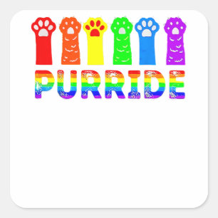 Purride LGBTQ Cat Footprint LGBT Prix Quadratischer Aufkleber