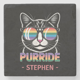 Purride - Niedlicher Katzenpride LGBTQ Steinuntersetzer