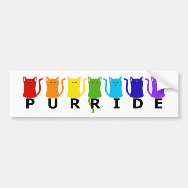 PURRide PRIDE Cats Bumper Sticker Autoaufkleber (Vorne)