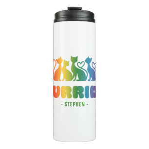 Purride - Rainbow Cat Silhouette LGBTQ+ Pride Puff Thermosbecher