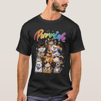 Purride Regenbogen Katzen Lgbt Stolz Monat Outfits T-Shirt