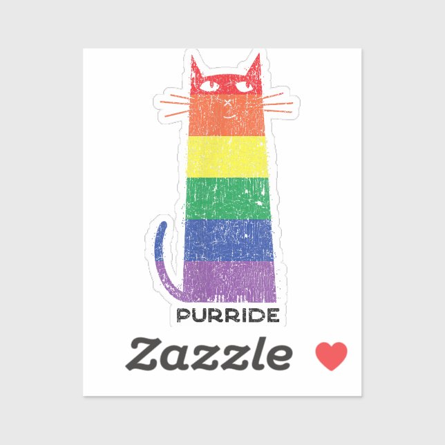 Purride Shirt LGBT Funny Gay Pride Cat Sprichwort  Aufkleber (Blatt)