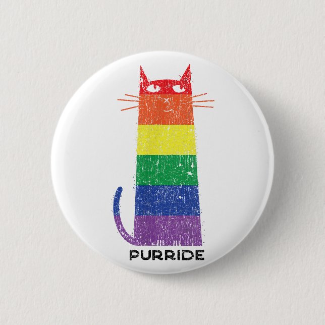 Purride Shirt LGBT Funny Gay Pride Cat Sprichwort  Button (Vorderseite)