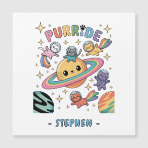 Purride Space Cats - Kawaii Astronautenkatzen Magnetkarte