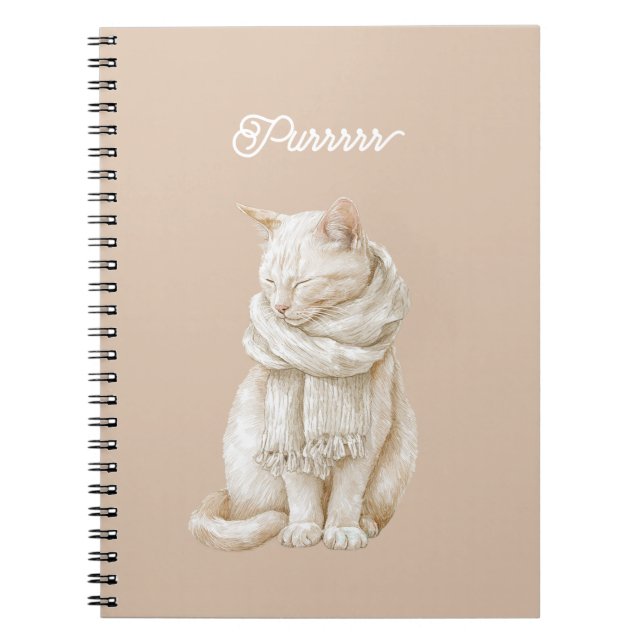 Purring Cream White Cat Notizblock (Vorderseite)