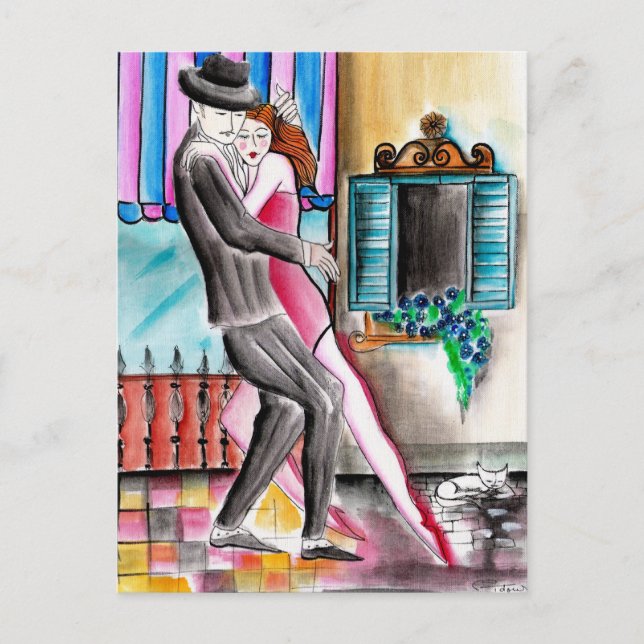 Purring Tango Ronroneando Postkarte (Vorderseite)
