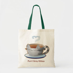 Purrista Pawfee: Graue Kitty-Tee-Tasse Tragetasche