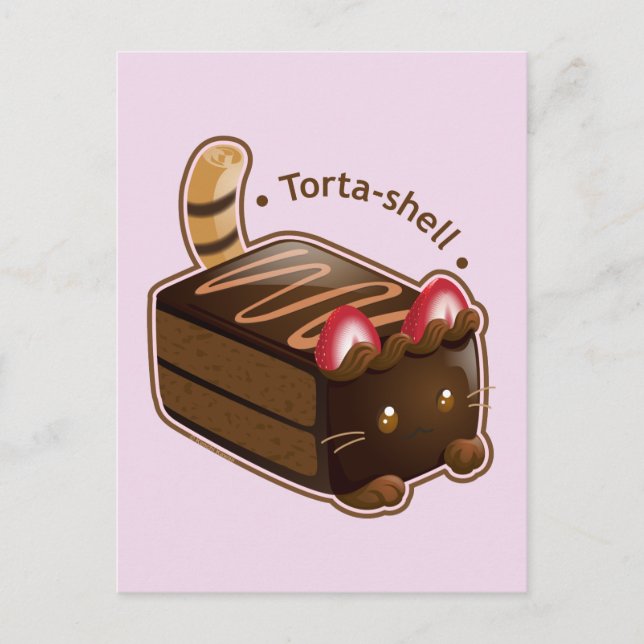 Purrista Pawfee: Niedlich Cat Cake Slice Postkarte (Vorderseite)