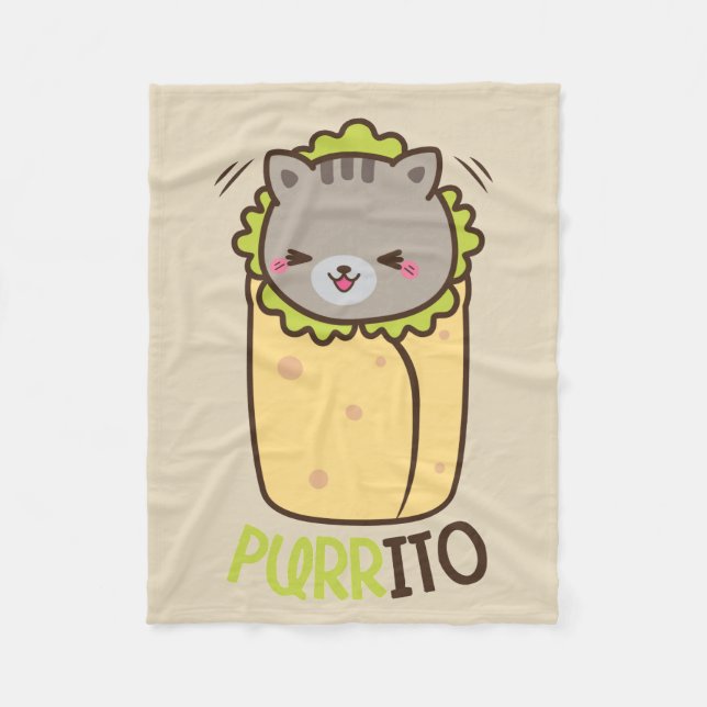 Purrito Burrito-Katzen-Fleece-Decke Fleecedecke (Vorderseite)