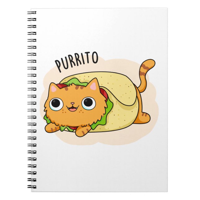Purrito Funny Cat Burrito Pun Notizblock (Vorderseite)