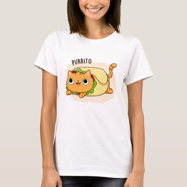 Purrito Funny Cat Burrito Pun T-Shirt (Vorderseite)