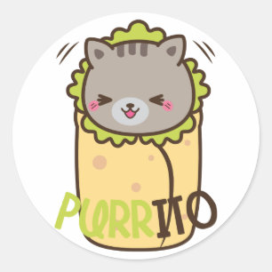 Purrito (Katze u. Burrito) Aufkleber