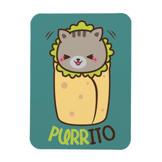 Purrito Kitty Cat Burrito Magnet (Vertikal)
