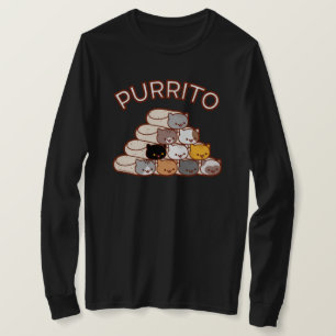 PURRITO PYRAMID Chat Burrito T-SHIRT à manches lon