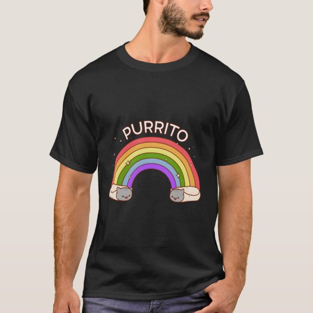 Purrito Rainbow T-Shirt (Vorderseite)