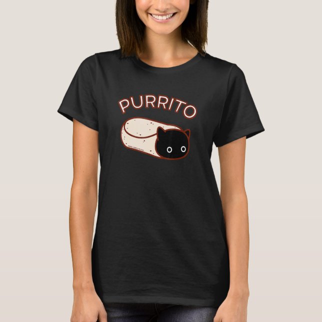 Purrito The Cat Burrito Spooky T-Shirt (Vorderseite)