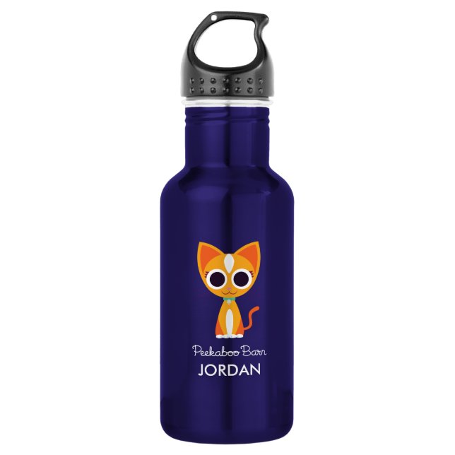 Purrl die Katze Edelstahlflasche (Vorderseite)