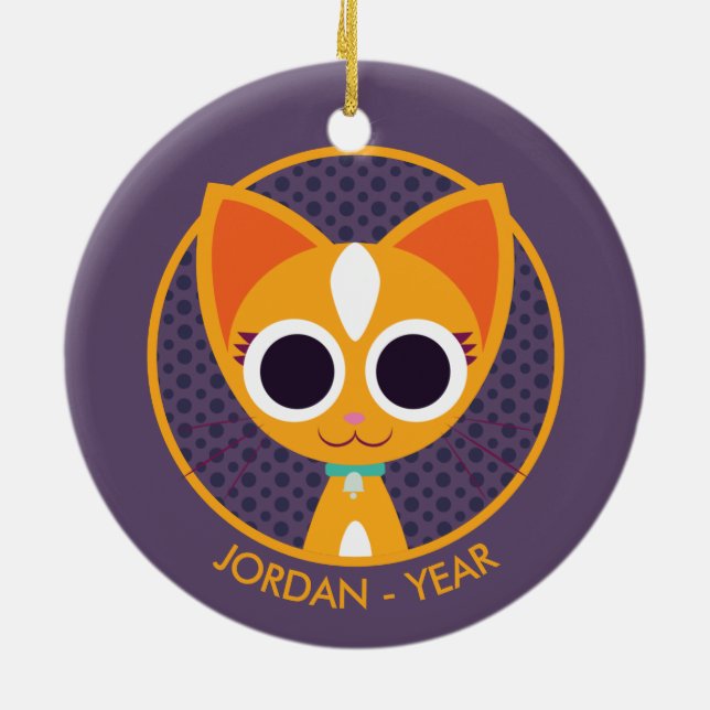 Purrl die Katze Keramikornament (Hinten)