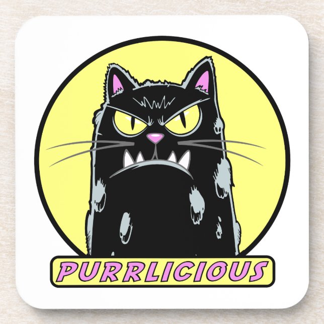 Purrlicious Getränkeuntersetzer (Vorderseite)