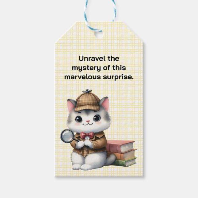 Purrlock Holmes Detective Kitten Geschenkanhänger (Vorderseite)