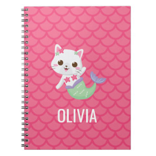Purrmaid Meerjungfrau-Kitty rosa Schuppen personal Notizblock
