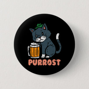 Purrost Cat German Hat Niedlich Oktober Party Fest Button