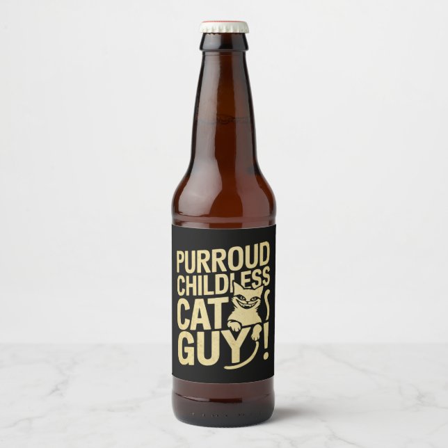 Purroud Childless Cat Typ für den Präsidenten Bierflaschenetikett (Vorderseite)
