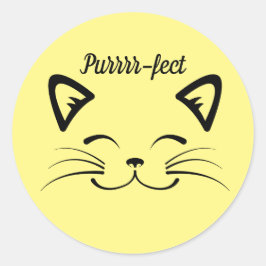 Purrr-fect Cat Face Sticker