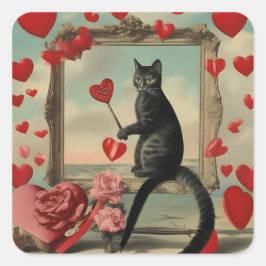 Purrr-fect-kitty-Liebe Quadratischer Aufkleber