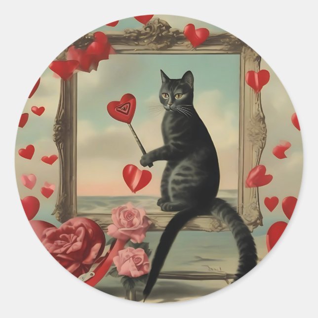 Purrr-fect-kitty-Liebe Runder Aufkleber (Vorderseite)