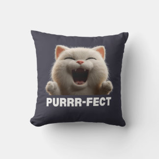 PURRR-FECT Lustiges Lachendes Katzen-Meme-T-Shirt Kissen