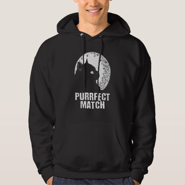 Purrrfect Match Cat Mom Couples Cat Dad   Annivers Hoodie (Vorderseite)