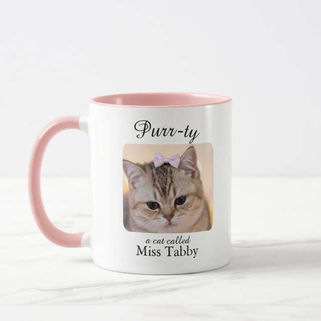 Purrty Cat Personalised Mug Tasse (Links)