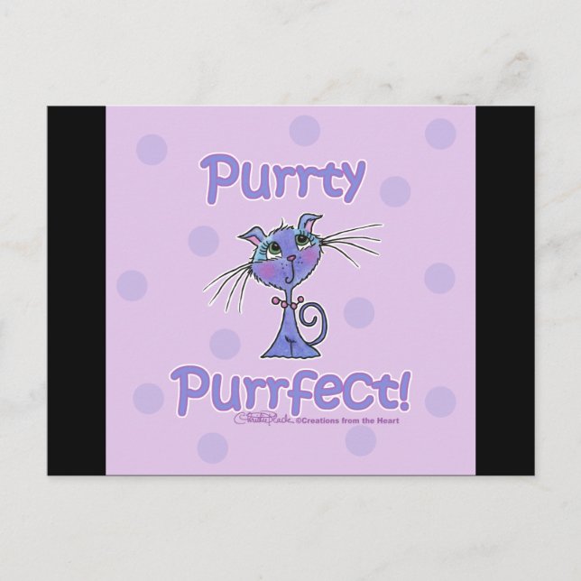 Purrty Purrfect Kitty Postkarte (Vorderseite)