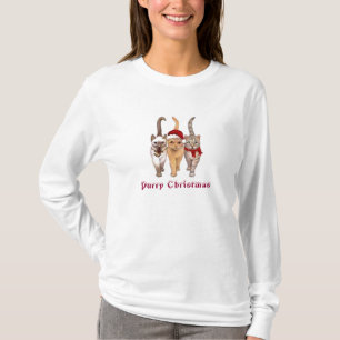 Purry Weihnachten u. glückliche Mew der Hoodie T-Shirt