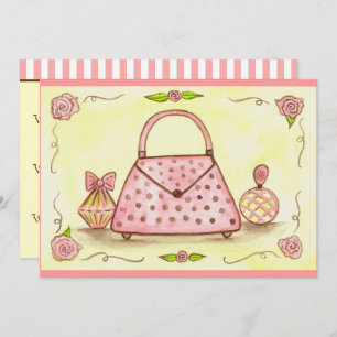 Purse rose Anniversaire Douche Invitations