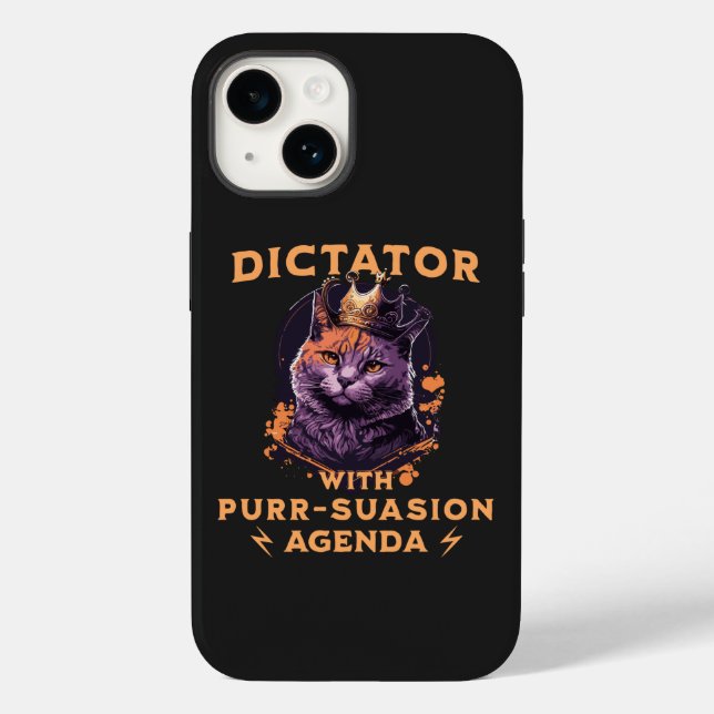 Pursuasion Agenda Funny King Cat Case-Mate iPhone 14 Hülle (Rückseite)