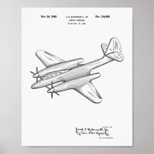 Pursuit Airplane 1942 Weißbuch zum Thema Patentkun Poster