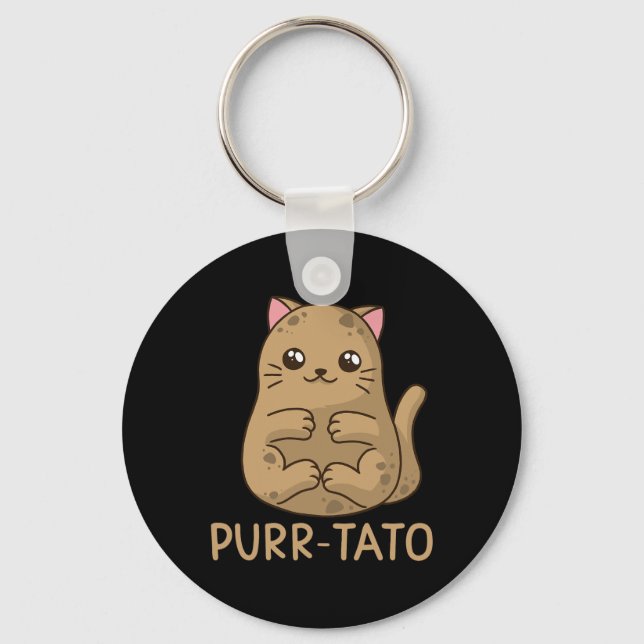 Purtato Katzenwelse Lover Idaho Kartoffeln Schlüsselanhänger (Vorderseite)