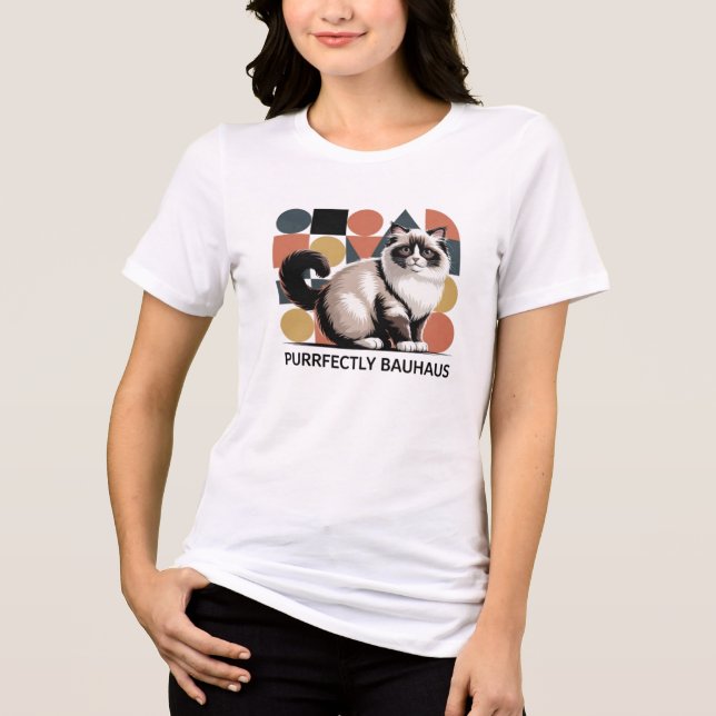 Purtly Bauhaus Ragdoll Cat Modern Art T - Shirt (Vorderseite)